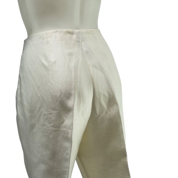 Sigrid Olsen Womens Ivory Silk Blend Straight-Leg Pants Size 12 - Picture 4 of 10